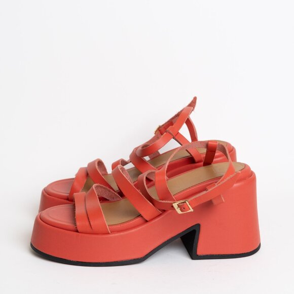 Ganni Red Platform Sandals - Picture 5 of 16